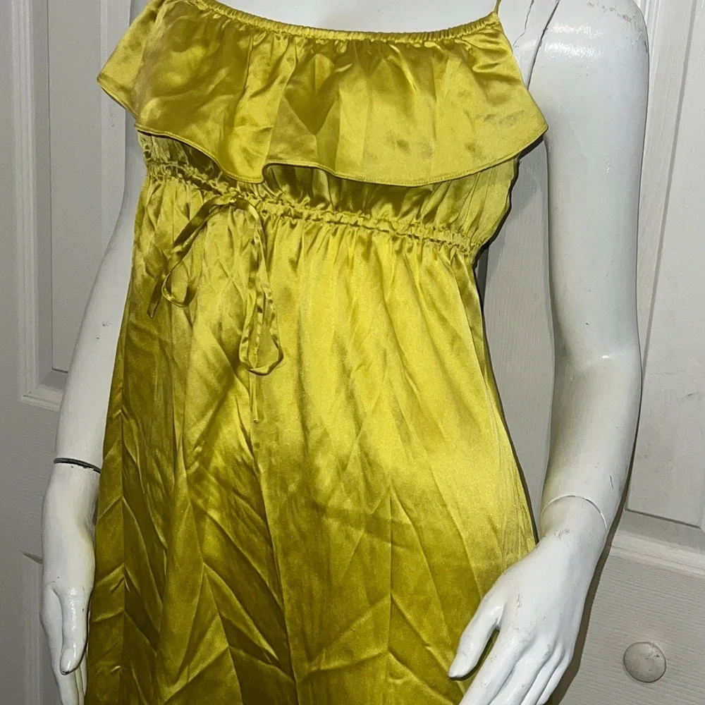 Marciano Light Yellow Silk Blend Slip Mini Dress - Picture 3 of 5